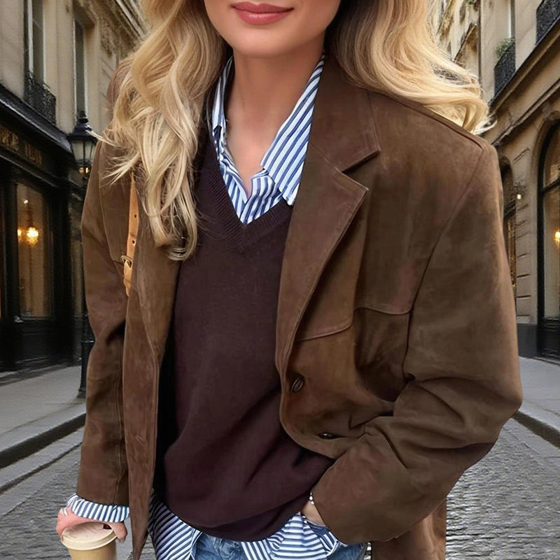 Women's Suede-Look Blazer Jacket,