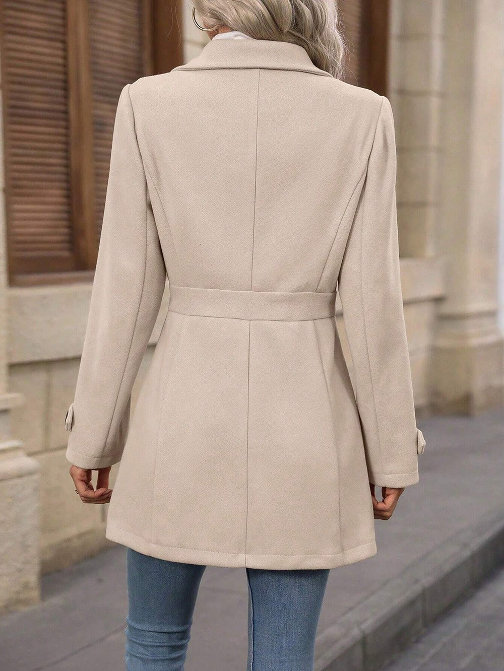 Elegant Single-breasted Woolen Coat
