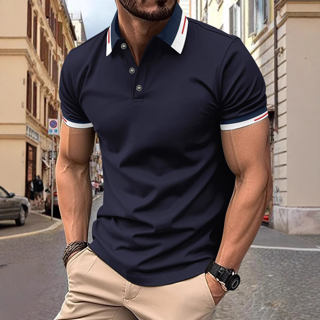 Men's button-up polo shirt
