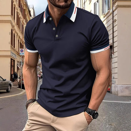 Men's button-up polo shirt