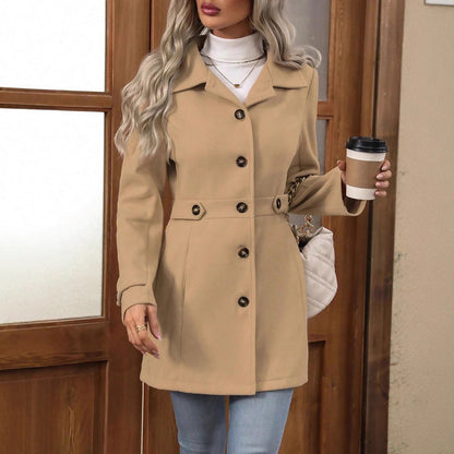 Elegant Single-breasted Woolen Coat