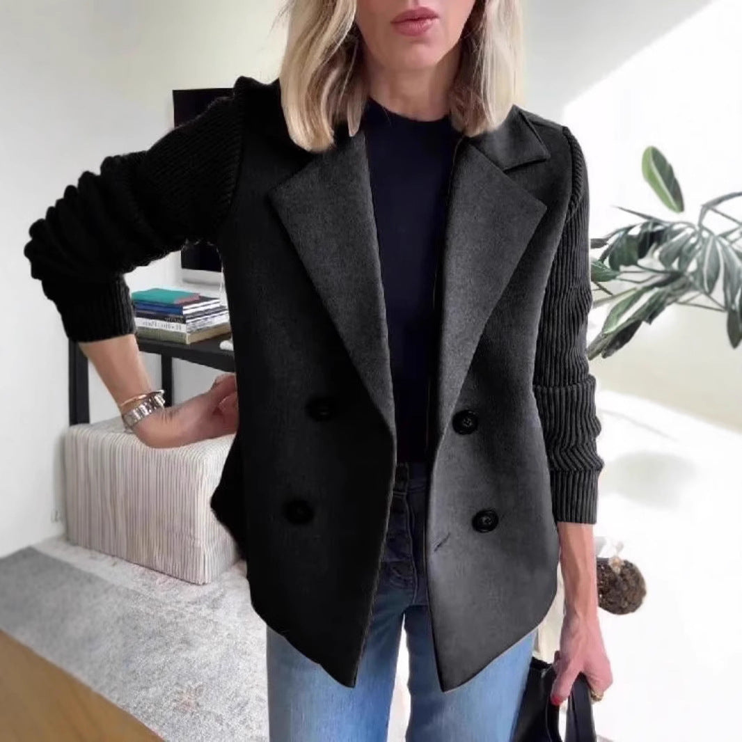 Double Breasted Lapel Jacket Fashion