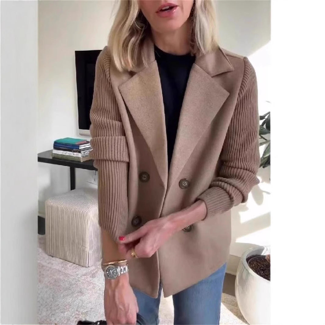 Double Breasted Lapel Jacket Fashion